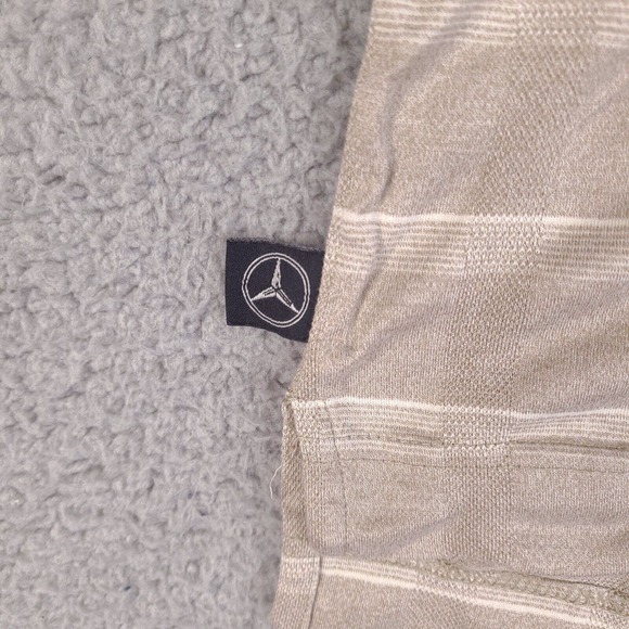 Mercedes Benz Polo Shirt Mens Large Brown Striped Short Sleeve Egyptian Cotton - Picture 8 of 16